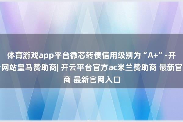 体育游戏app平台微芯转债信用级别为“A+”-开云平台网站皇马赞助商| 开云平台官方ac米兰赞助商 最新官网入口