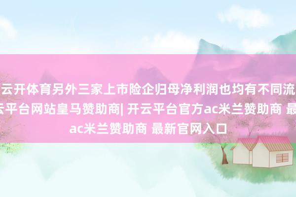 云开体育另外三家上市险企归母净利润也均有不同流程增长-开云平台网站皇马赞助商| 开云平台官方ac米兰赞助商 最新官网入口