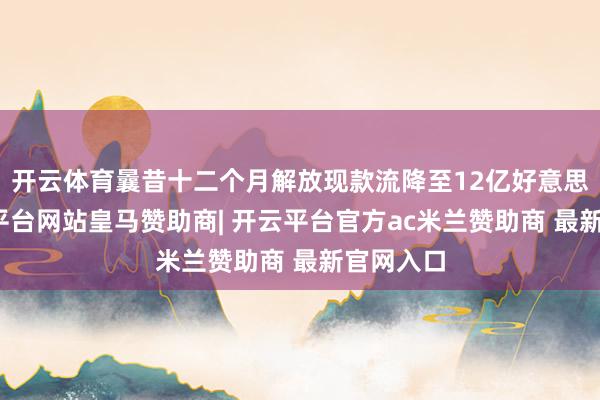 开云体育曩昔十二个月解放现款流降至12亿好意思元-开云平台网站皇马赞助商| 开云平台官方ac米兰赞助商 最新官网入口