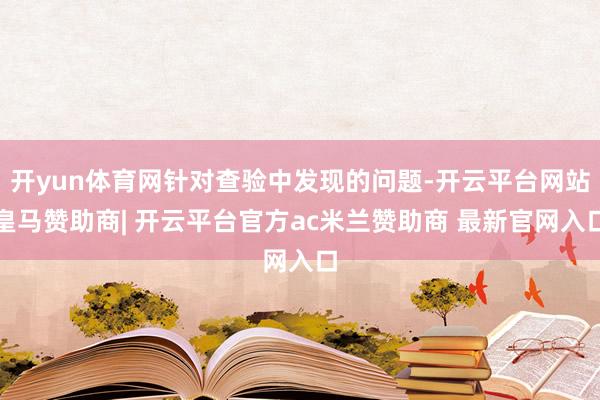 开yun体育网针对查验中发现的问题-开云平台网站皇马赞助商| 开云平台官方ac米兰赞助商 最新官网入口
